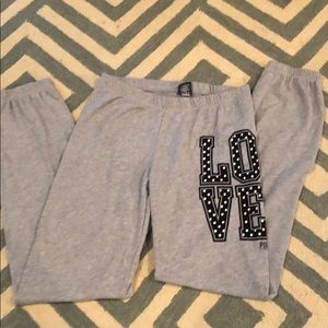 Pink gray sweats